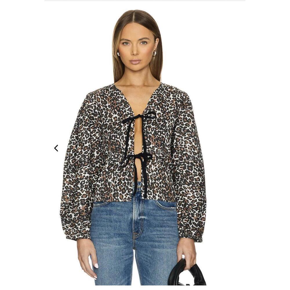 Free People x REVOLVE Printed Brunch Babe Top in Leopard Size Medium